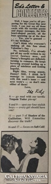 Jackie magazin 82/2/6 Soft Cell poszter Gillan Tenpole Tudor