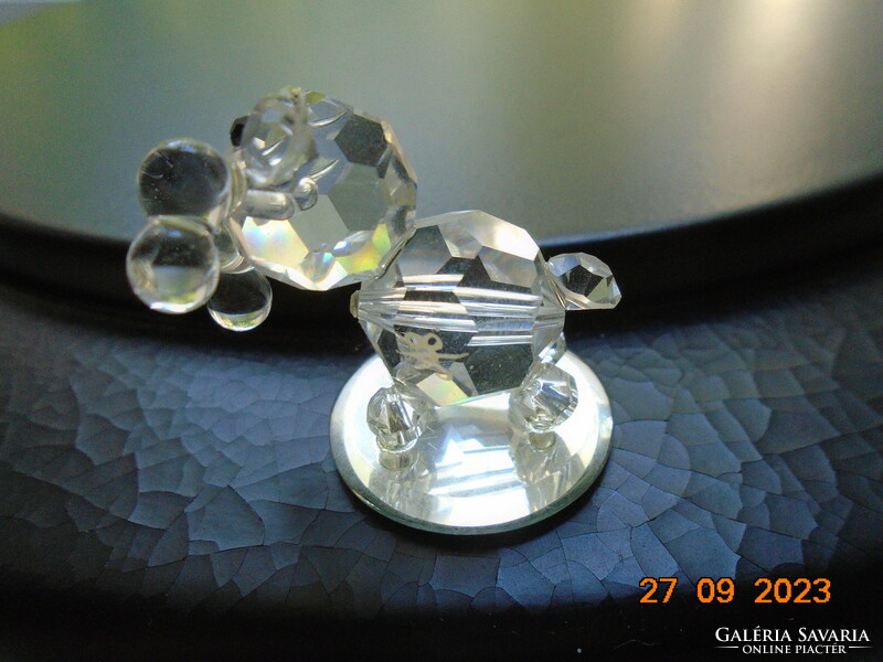 Hand polished, marked, Czech Mayfair lead crystal animal figurine from the 70s, with dog bone