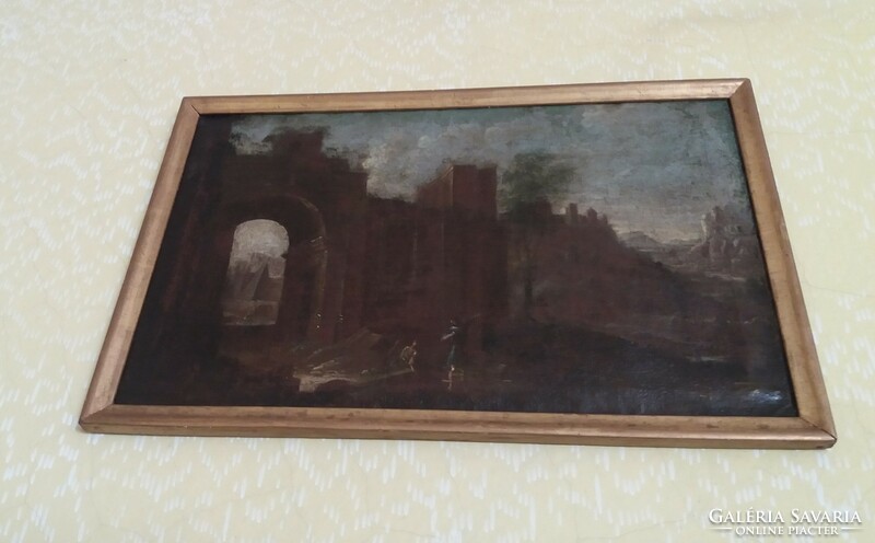 2 baroque pictures from an inheritance, oil on canvas, without signature, with writing on the back, around 1700