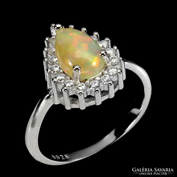 57 Es valodi fire opal 925 silver ring