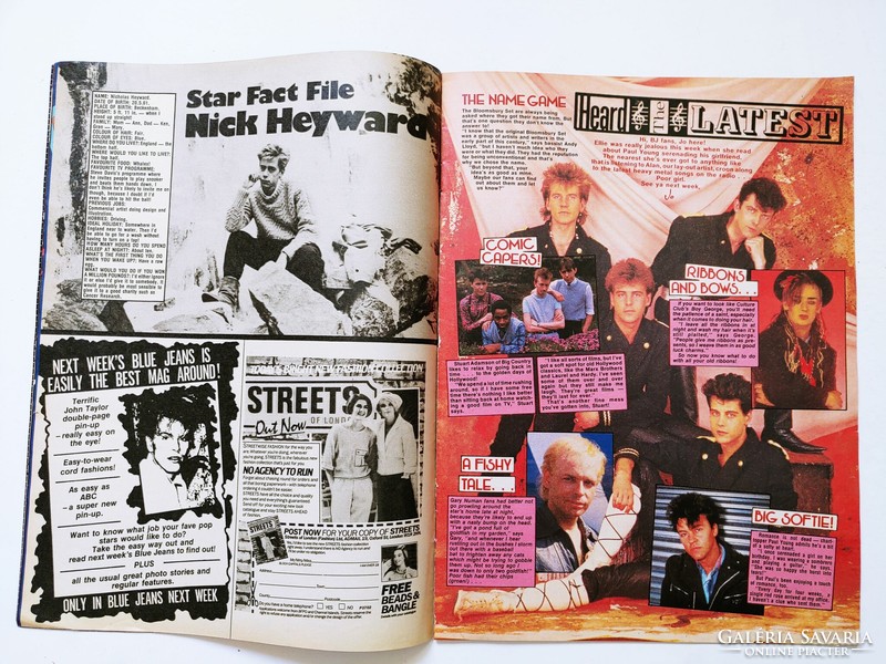 Blue Jeans magazin 84/1/14 Marilyn poszter Wham Five Star Haysi Fantayzee Nick Heyward