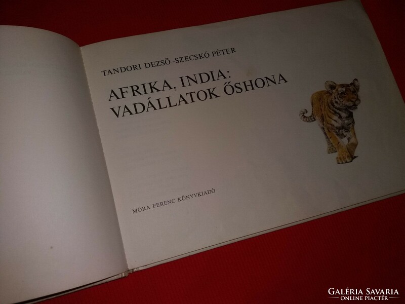 Régi verses képeskönyv Tandori -Szecskó : Afrika-India : vadállatok őshona képek szerint MÓRA