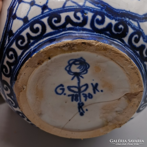 Antik porcelán fedeles váza (1870)