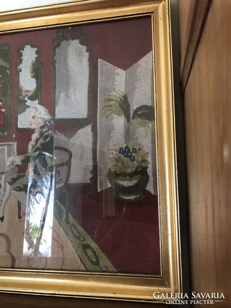 Gobelin picture in a gilded frame