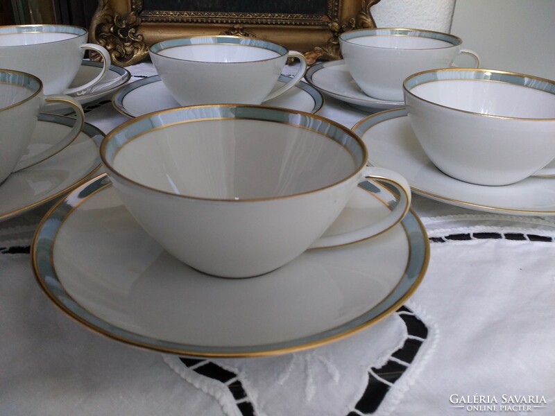Thomas porcelán teás csészék+ alátét / ma Rosenthal / tojashéj vékonyságú !