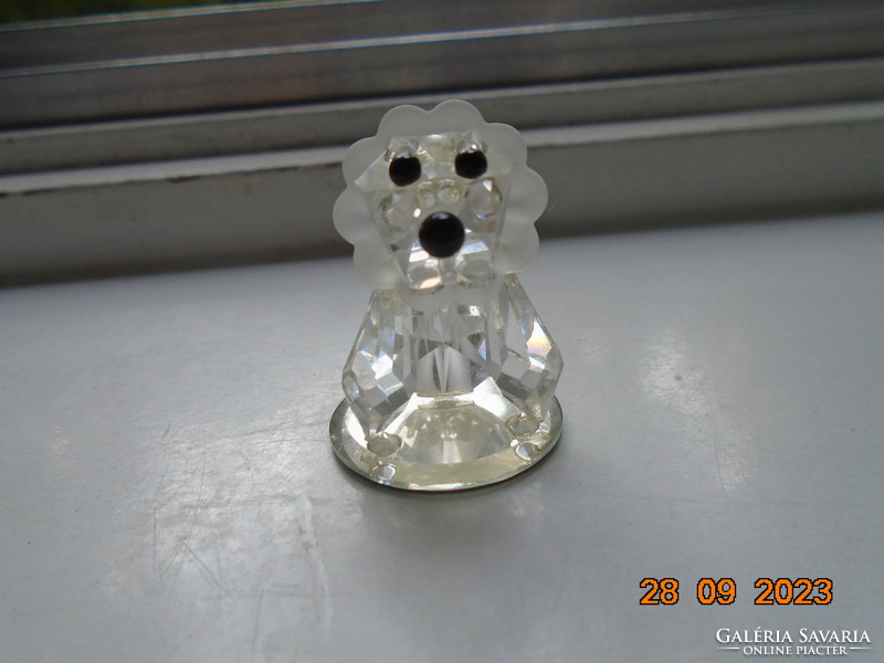 Hand polished, marked, Czech Mayfair lead crystal animal figure from the 70s, lion