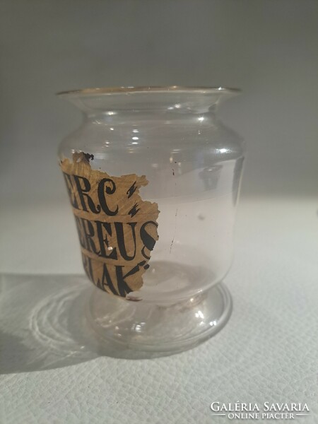 Antique apothecary glass 18th century. Merc cinereus blak