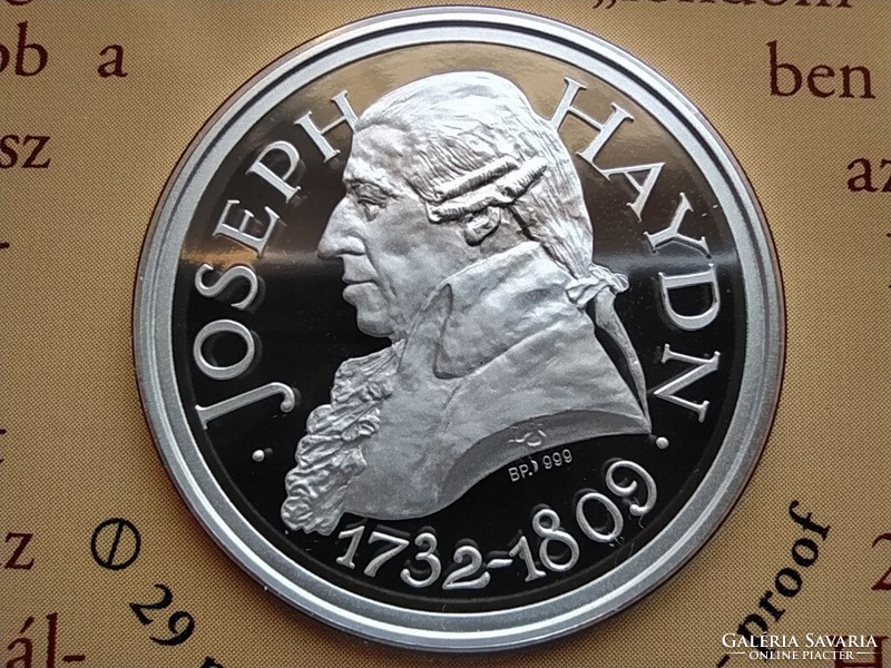 Joseph haydn forint circulation line 2009 bp with silver, only 2000 pieces! (Id66991)
