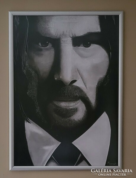 Keanu Reeves portré (John Wick 4, A1-es lapméret)