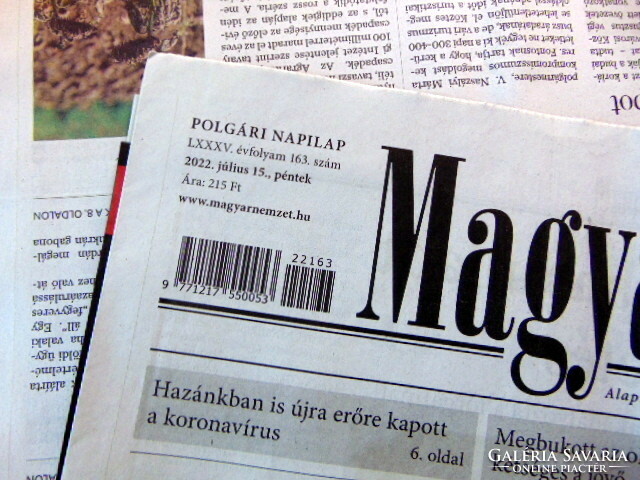 2022 July 15 / Hungarian nation / for birthday!? Original newspaper! No.: 23697