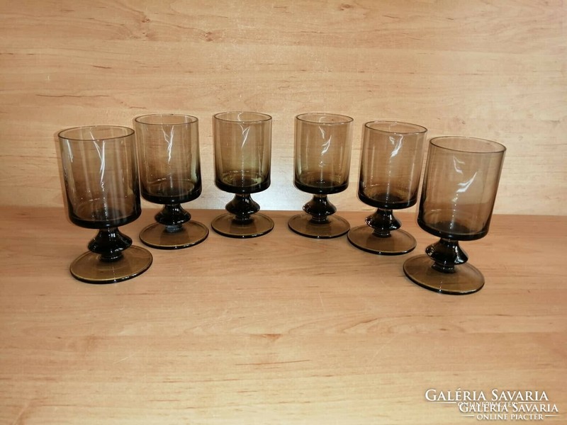 Set of retro smoke-colored stemmed glasses 6 pieces in one (9/k)