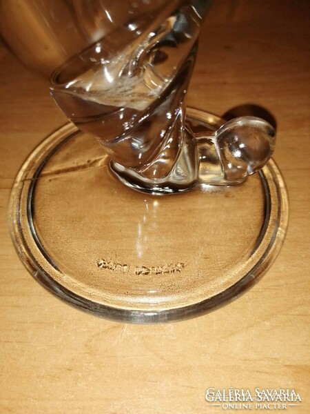 Cornucopia-shaped glass vase 17 cm (3/d)