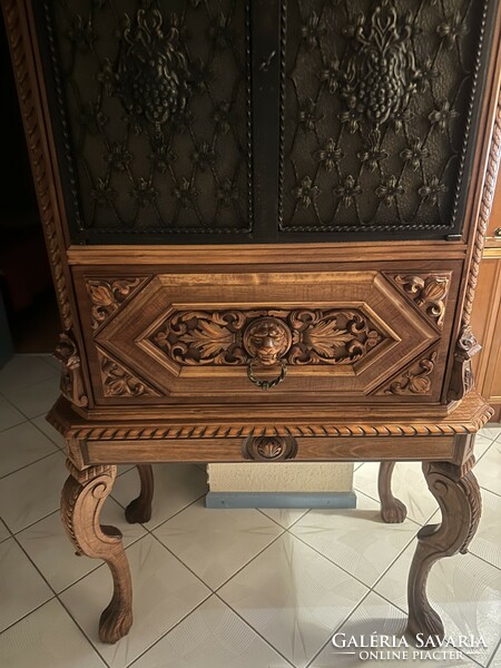 Antique French Renaissance liquor cabinet