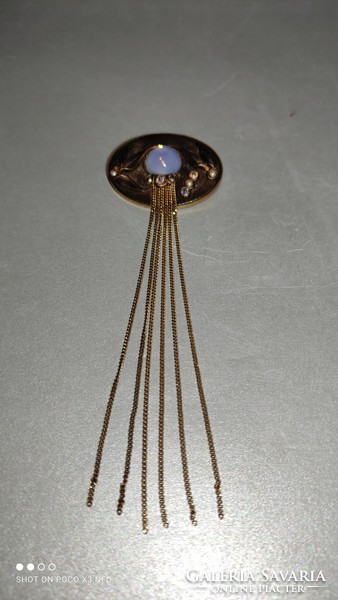 Marena marked brooch with scarf pin moonstone