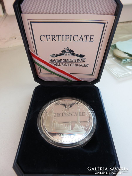 1998, EU integration, heroes' square, silver 2000 ft, pp! With certificate, in box