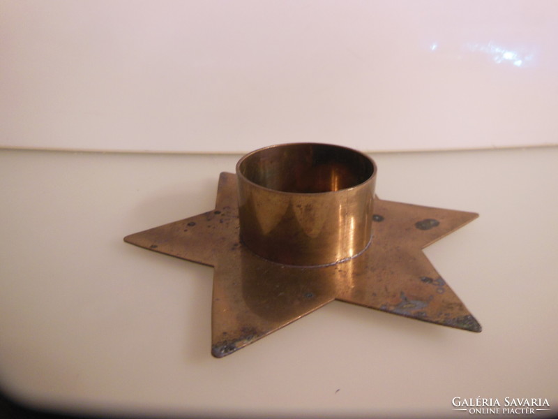 Candle holder - copper - old - 12 cm - perfect