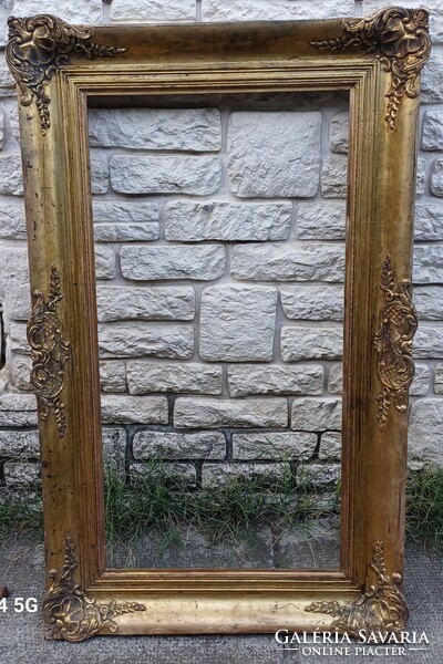 Antique large size mirror frame painting frame with gilded pattern lace