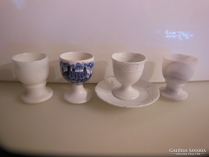 Egg cups - 4 pieces! - Marble - English - marked porcelain - 6 x 4.5 cm - flawless