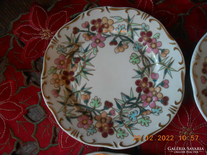 Zsolnay bamboo pattern cake plate set