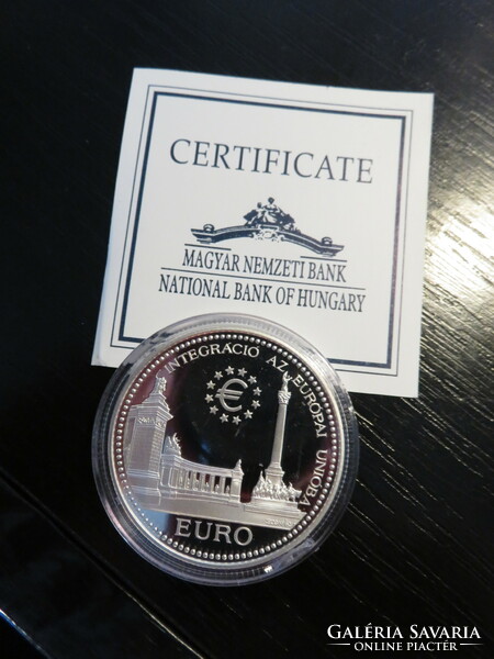 1998, EU integration, heroes' square, silver 2000 ft, pp! With certificate, in box