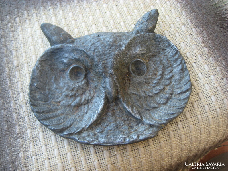 Antique, lead, owl ashtray, rare!