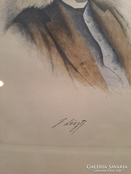 Portrait of Ferenc Liszt: etching