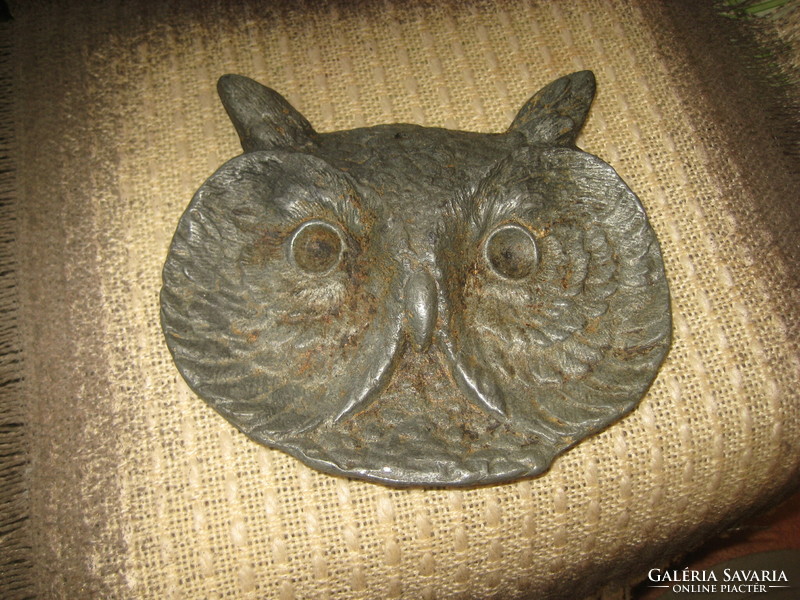 Antique, lead, owl ashtray, rare!