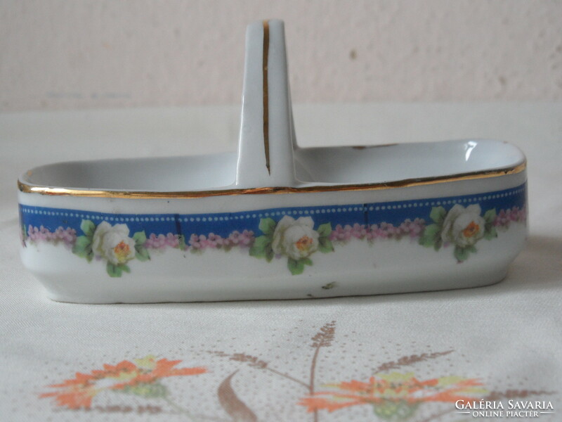 Antique, old porcelain table salt holder, spice holder