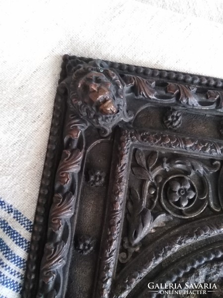 Antique book cover, lid - made of metal