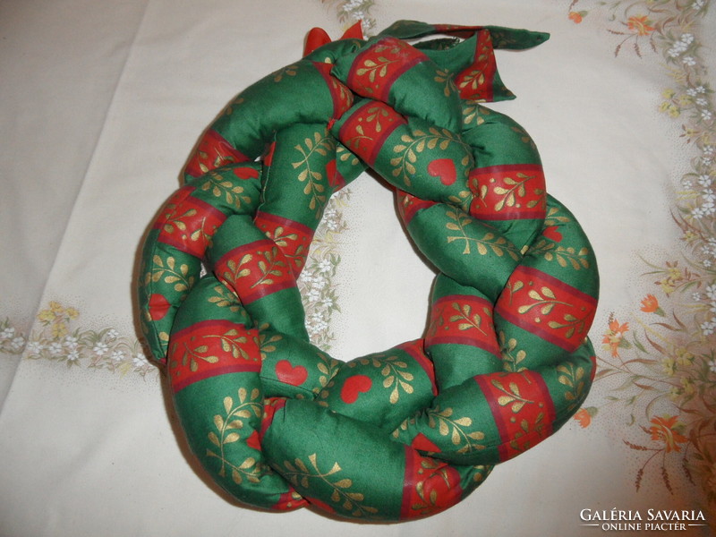 Large handmade Christmas textile door decoration, wreath
