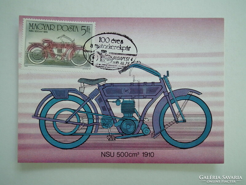 1985. 100 éves a motorkerékpár képeslap sor - CM - 7 darabos komplett szett