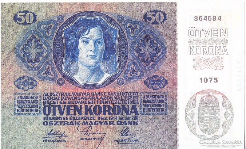 Ausztria REPLIKA 50 fünfzig/ötven Osztrák-Magyar korona 1914 UNC