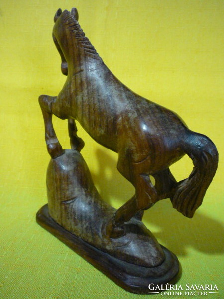 Carved wooden sculpture of a climbing horse 2309 27.