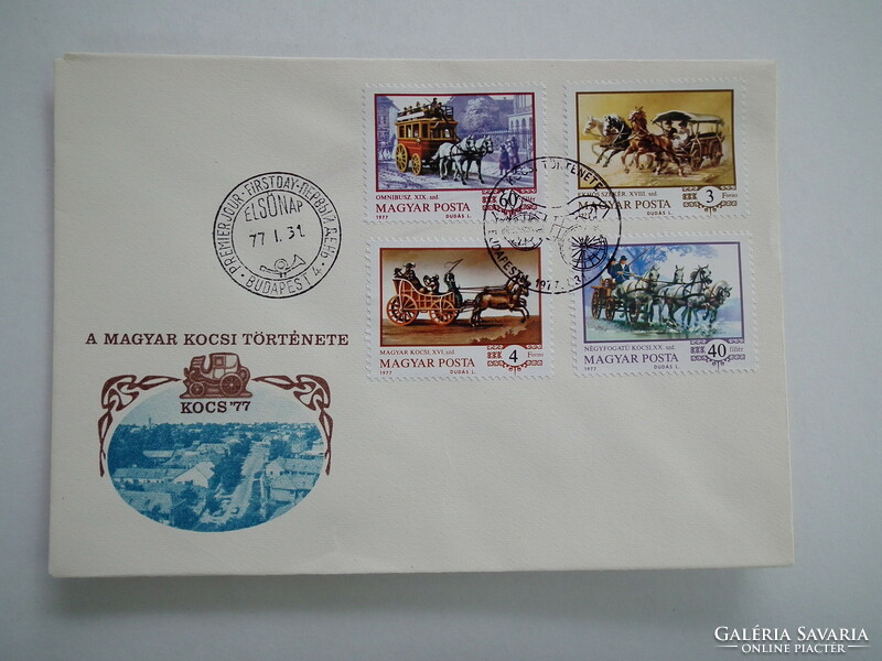 1977. The history of the Hungarian car, set of 2 stamps on fdc