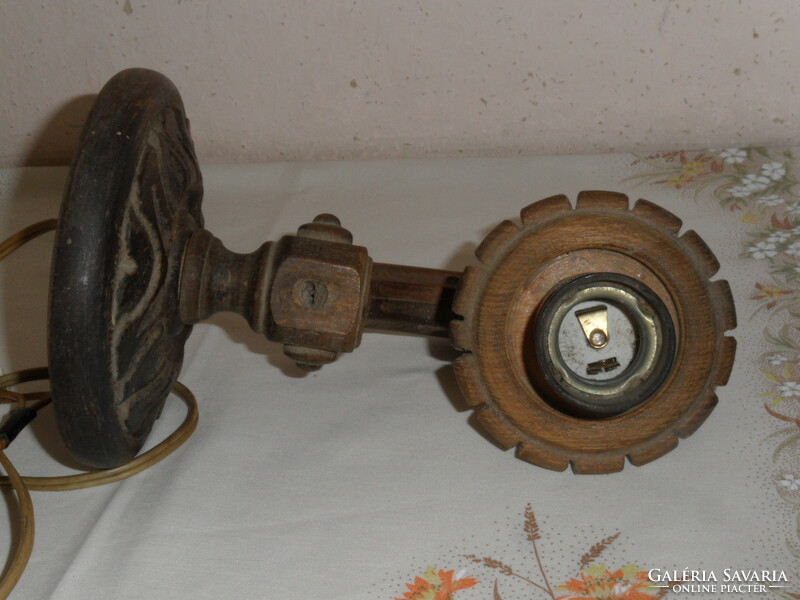 Old wooden wall arm, wall lamp