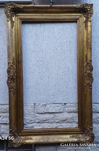 Antique large size mirror frame painting frame with gilded pattern lace