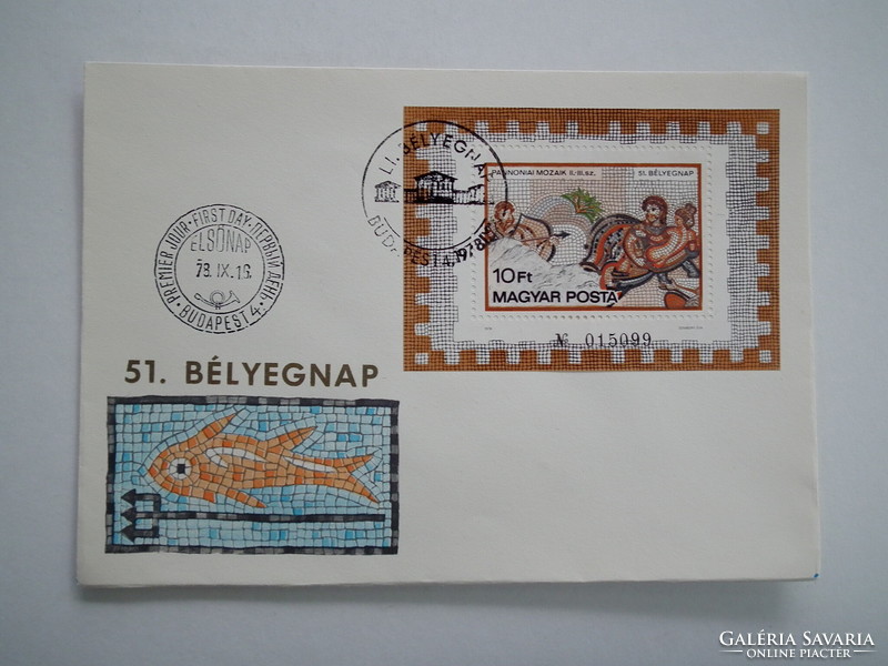 1978. Stamp Day (51.) Pannonian mosaics block fdc /800 HUF/