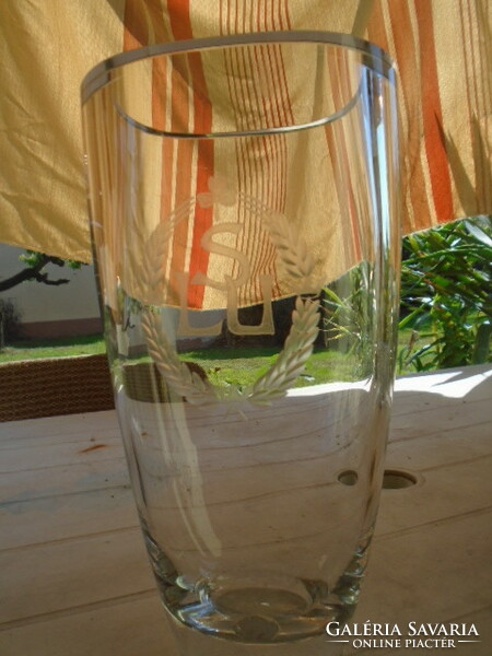 Súlyos-vastag Skandináv üveg váza Hibátlan szép kézműves darab 1525 gramm jelzett kosta-boda