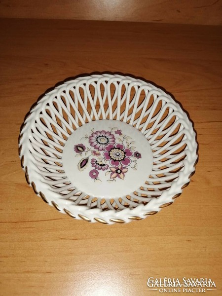 Apulum porcelán áttört szélű virágmintás tálka 13 cm (23/d)
