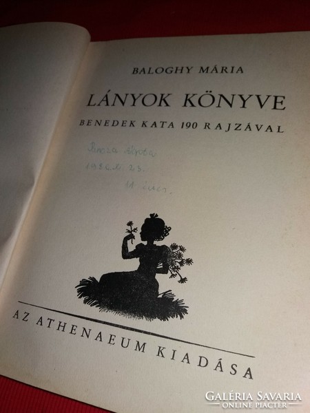 1940.Tóth Árpád: Lányok könyve antológia könyv szép állapotban Athenaeum Kiadás