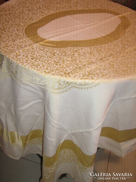 Wonderful golden yellow silk tablecloth