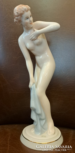Elly Strobach női akt porcelán szobor, hibátlan
