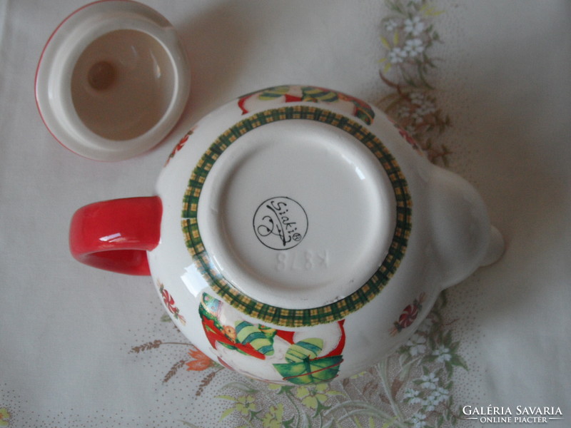 Siaki porcelán Karácsonyi teás-, kávés kancsó