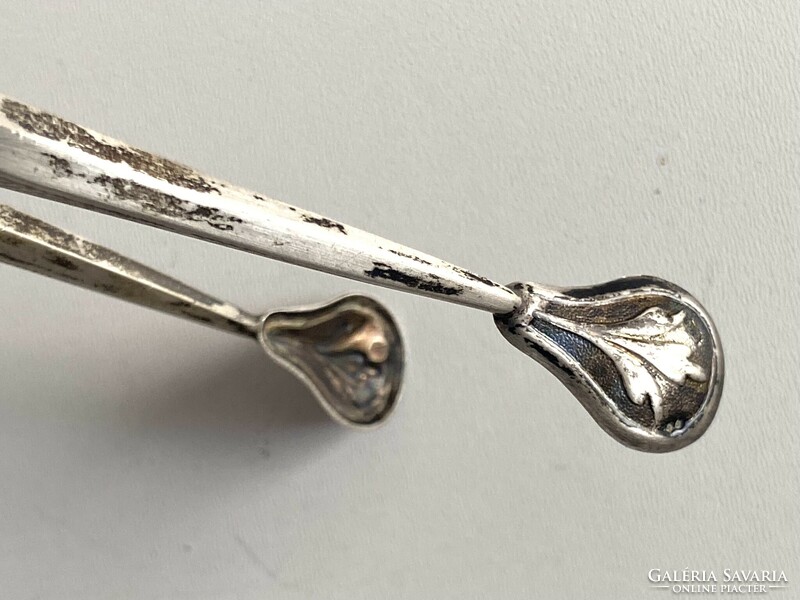 Elegant slide silver sugar tongs 45 gr