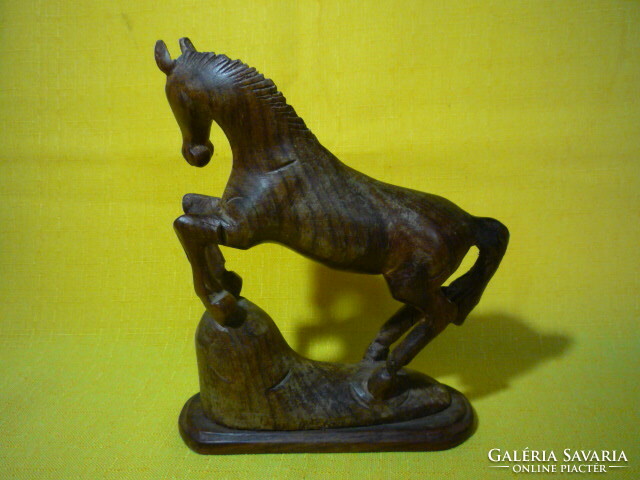 Carved wooden sculpture of a climbing horse 2309 27.