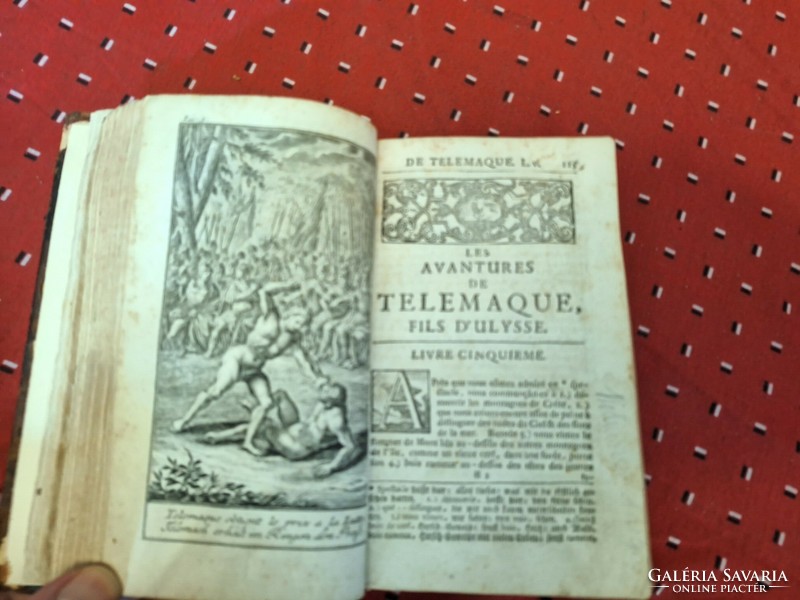 1751 ULM kétnyelvű FÉNELON: LES ADVENTURES DE TELEMAQUE FILS DE'ULYSSE I.-II. egybekötve,25 rézmetsz