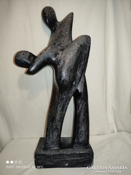 Art deco large size marble or granite dancing couple statue damaged 60 cm