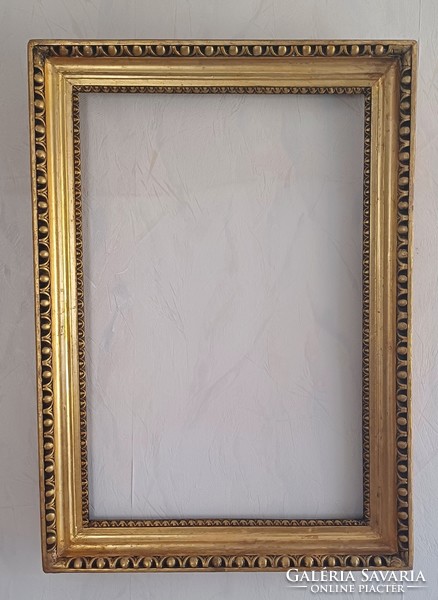 Biedermeier antique oxeye painting mirror frame standing or lying down, clock frame clock flat gold video also.