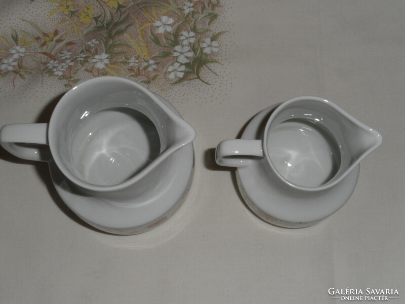 Retro Hollóházi porcelán tejszínes kancsó, kiöntő ( 2 db. )