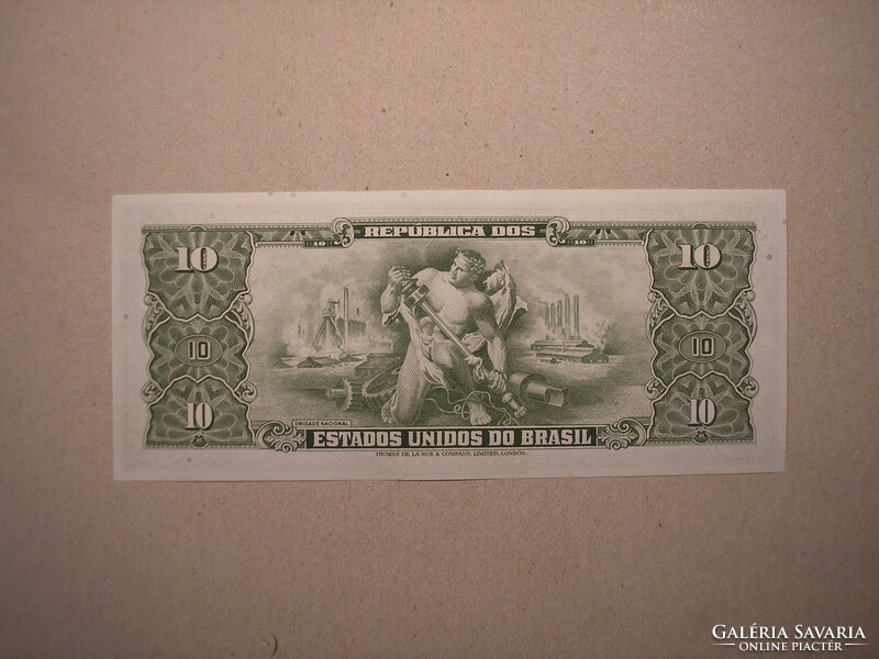 Brazil-1 centavo on 10 cruzeiros 1967 unc